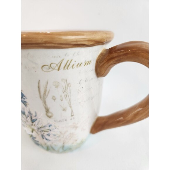 Allium w/Bees Ceramic Coffee Tea Hot Chocolate Mug Botanical Flowers Garden Gift - Picture 3 of 11